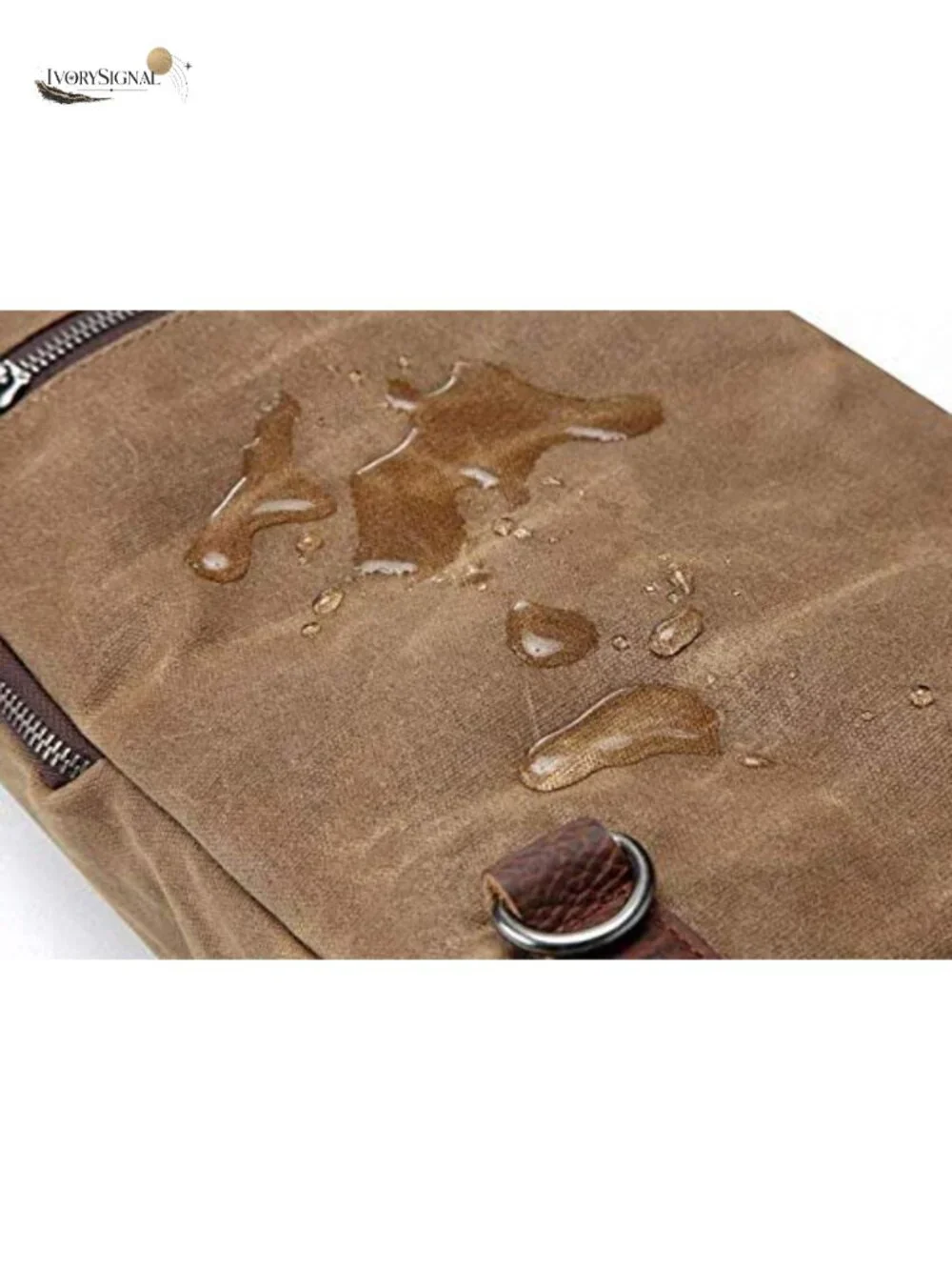 Waxed Canvas Sling Backpack Cow Leather Crossbody Bag Casual Daypack
